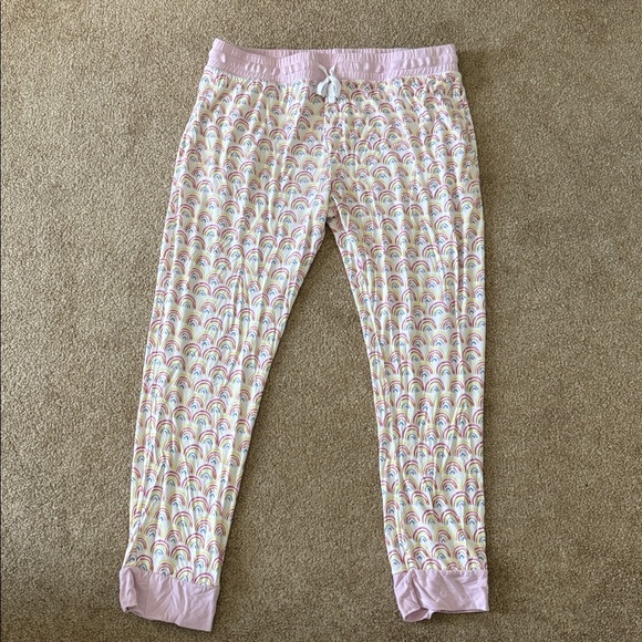 Little Sleepies Pastel Rainbows Women's Bamboo Pajama Pants EUC Size XL - Picture 3 of 5